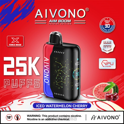 Aivono AIM BOOM 25000 ciliegia di anguria ghiacciata V4FX347 - Aivono Puffs Italia