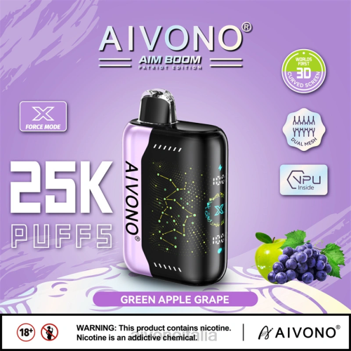 Aivono AIM BOOM 25000 uva mela verde V4FX346 - Aivono Vape Italia