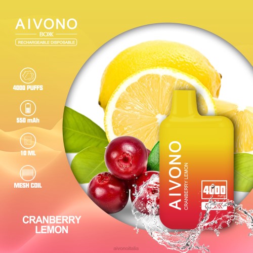 Aivono AIM BOXX 4000 limone mirtillo rosso V4FX218 - Aivono Vape Italia