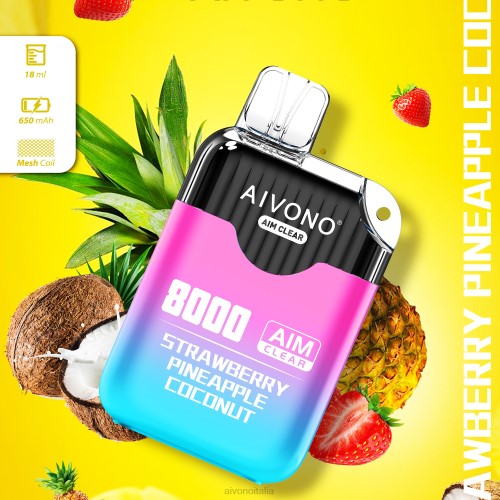 Aivono AIM CLEAR 8000 cocco fragola ananas V4FX207 - Aivono Puffs Italia