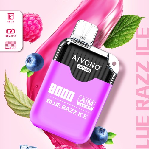 Aivono AIM CLEAR 8000 ghiaccio blu V4FX202 - Aivono Vape Italia