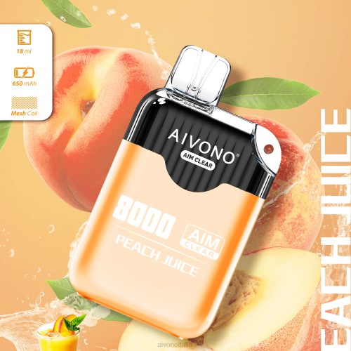 Aivono AIM CLEAR 8000 succo di pesca V4FX203 - Aivono Puffs Italia