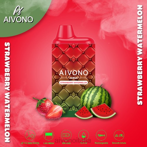 Aivono AIM MAGIC Sigaretta a scatola da 5800 bocche anguria alla fragola V4FX99 - Aivono Puffs Italia