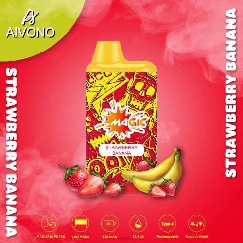 Aivono AIM MAGIC Sigaretta a scatola da 5800 bocche banane alla fragola V4FX93 - Aivono Italia