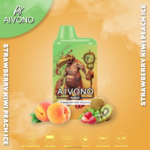 Aivono AIM MAGIC Sigaretta a scatola da 5800 bocche ghiaccio alla pesca kiwi fragola V4FX96 - Vape Aivono Italia