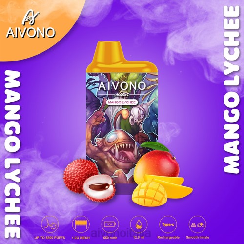 Aivono AIM MAGIC Sigaretta a scatola da 5800 bocche litchi di mango V4FX98 - Aivono Vape Italia