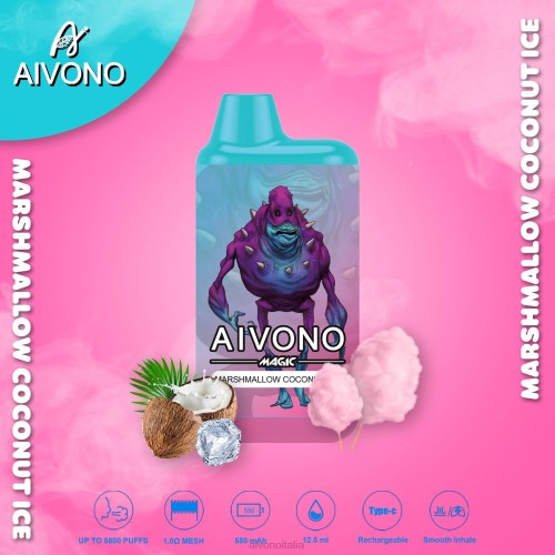 Aivono AIM MAGIC Sigaretta a scatola da 5800 bocche marshmallow gelato al cocco V4FX95 - Aivono Puffs Italia