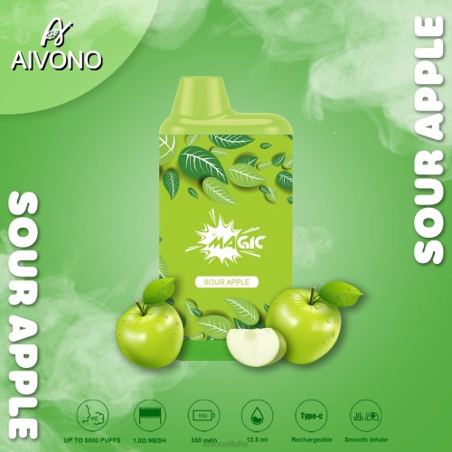 Aivono AIM MAGIC Sigaretta a scatola da 5800 bocche mela acerba V4FX87 - Aivono Puffs Italia
