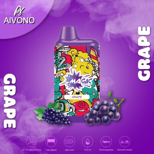 Aivono AIM MAGIC Sigaretta a scatola da 5800 bocche uva V4FX92 - Vape Aivono Italia
