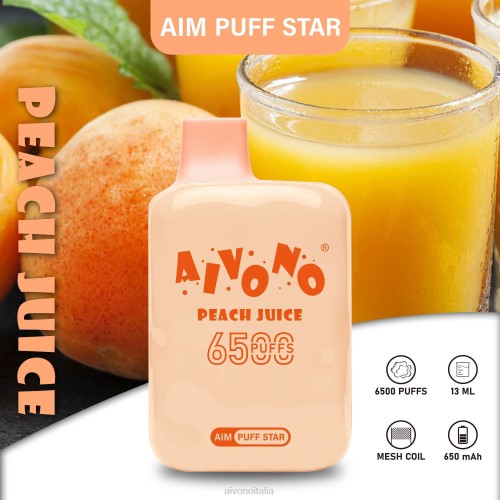 Aivono AIM PUFF STAR 6500 succo di pesca V4FX289 - Aivono Italia