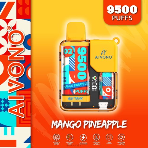 Aivono AIM TANK 9500 ananas mango V4FX34 - Aivono Vape Italia
