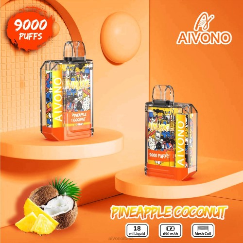 Aivono AIM XXL 9000 adesivo per bocca trasparente cocco allananas V4FX52 - Vape Aivono Italia