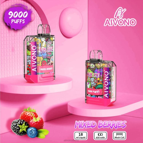 Aivono AIM XXL 9000 adesivo per bocca trasparente frutti di bosco misti V4FX51 - Aivono Puffs Italia