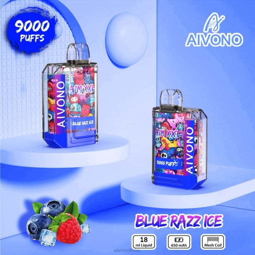 Aivono AIM XXL 9000 adesivo per bocca trasparente ghiaccio blu V4FX54 - Aivono Vape Italia