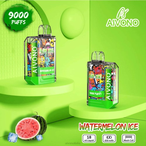 Aivono AIM XXL 9000 adesivo per bocca trasparente ghiaccio di anguria V4FX48 - Vape Aivono Italia