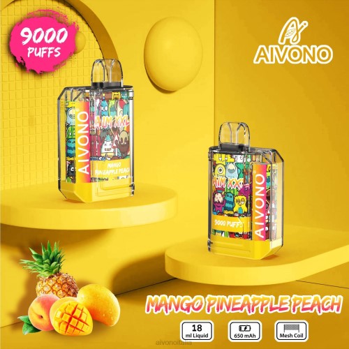 Aivono AIM XXL 9000 adesivo per bocca trasparente mango ananas pesca V4FX49 - Aivono Italia