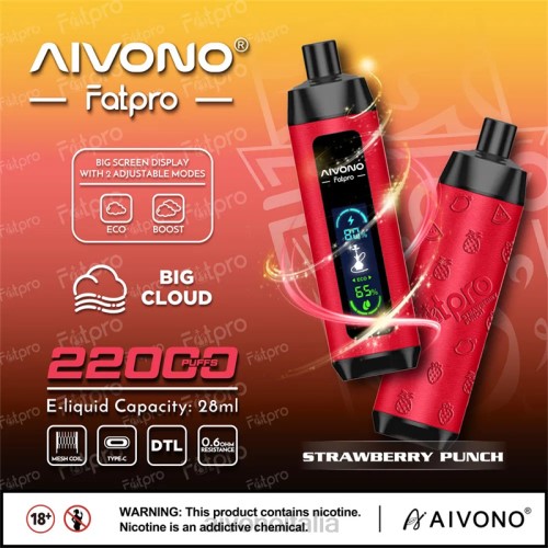 Aivono Fatpro 22000 punch alla fragola V4FX8 - Vape Aivono Italia